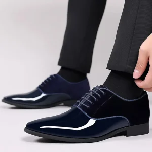 Luxe Lakschoenen Heren | PU Lak & Velvet | Elegant & Feestelijk