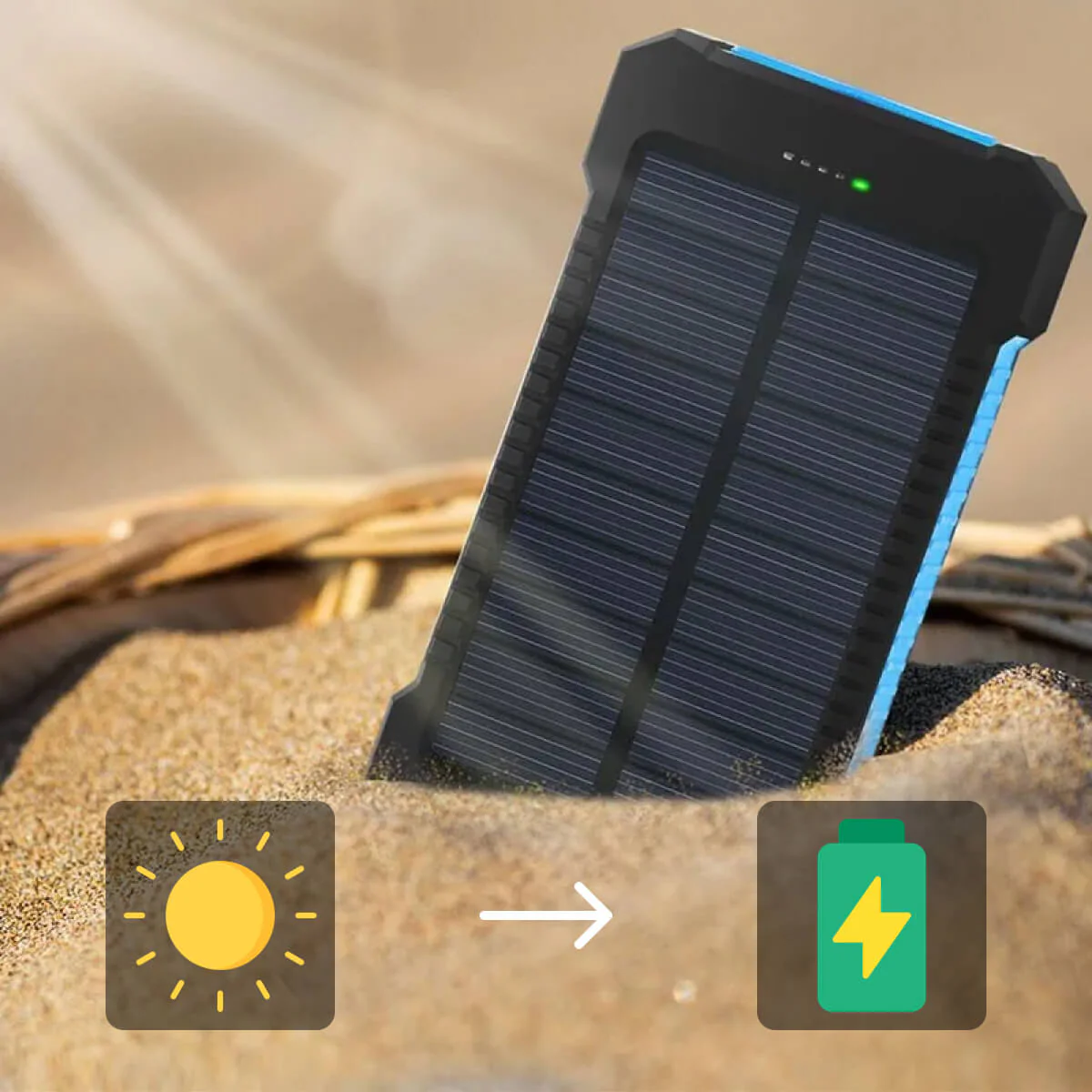 20000mAh Zonne-oplader Waterdichte Power Bank Extern - Afbeelding 7