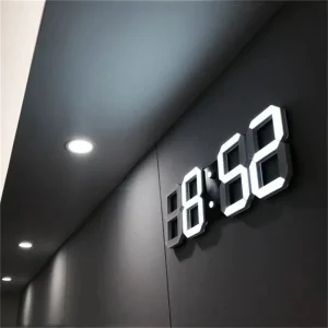 GlowTime 3D LED Wandklok – Stijlvolle Digitale Klok met Instelbare Verlichting