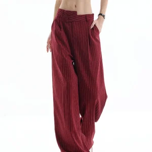 Visconte | Asymmetrische Hoge Taille Pinstripe Broek