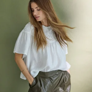 Co Couture GittCC Pleat Shorts vegan leather groen