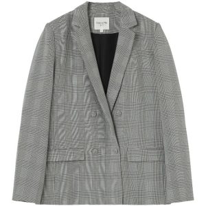 Grace & Mila Leontine blazer geruit Grijs