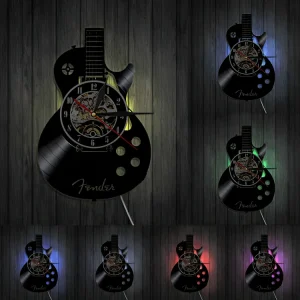 Gitaar Vinylplaat Wandklok - Uniek Ontwerp voor Muziekliefhebbers